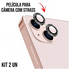 Película de Câmera Strass iPhone 16 e 16 Plus - Preta